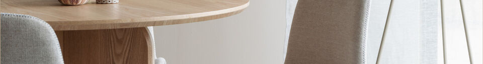 Materiali prima di tutto Sedia da pranzo in poliestere beige Lester