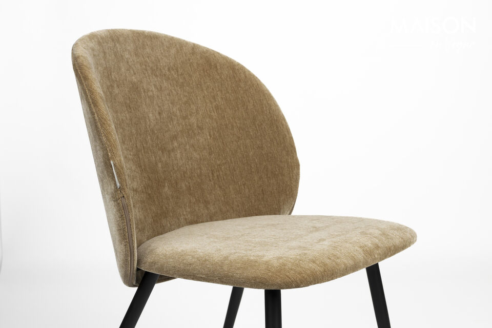 Sedia da pranzo in tessuto gialla Cozy - 9