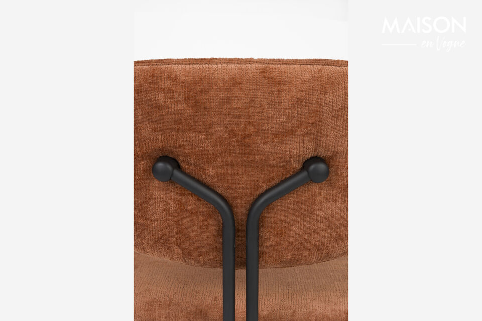 Sedia da pranzo set di 2 in poliestere rosso Bouton - 6