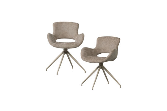 Sedia da pranzo (Set di 2) Velluto Sabbia Eliva Foto ritagliata