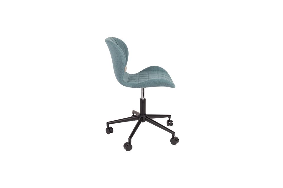 Sedia da ufficio regolabile in tessuto blu e nero OMG - 8
