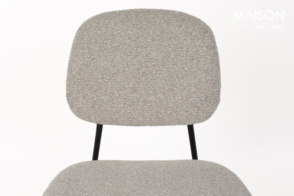 Sedia in metallo e tessuto beige Roos - 10
