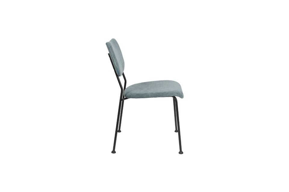 Sedia in tessuto grigio-blu Benson - 10