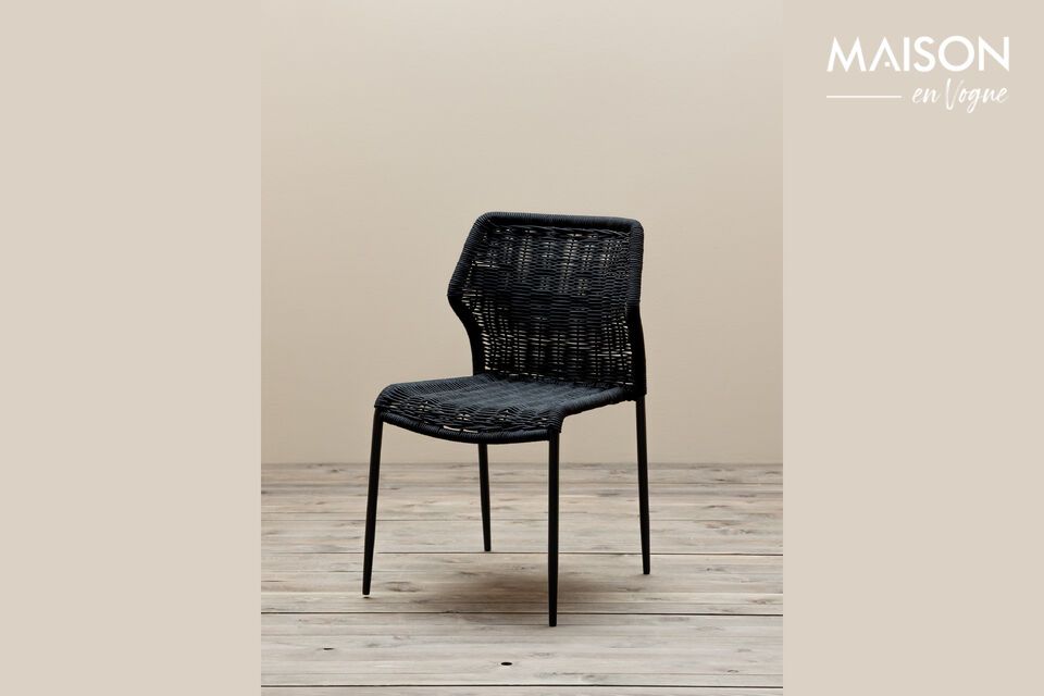 Sedia Triana in metallo nero Chehoma
