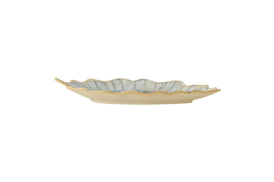 Serveerschaal L31 cm van blauw steengoed Dorreen - 5