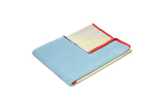 Serviette en coton bleu Block