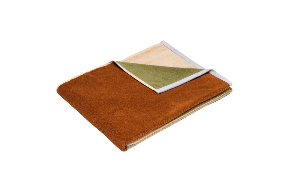 Serviette en coton marron Block Hübsch