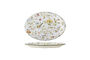 Miniature Serving plate 35x25 cm in multicolor stoneware Bloomie Clipped
