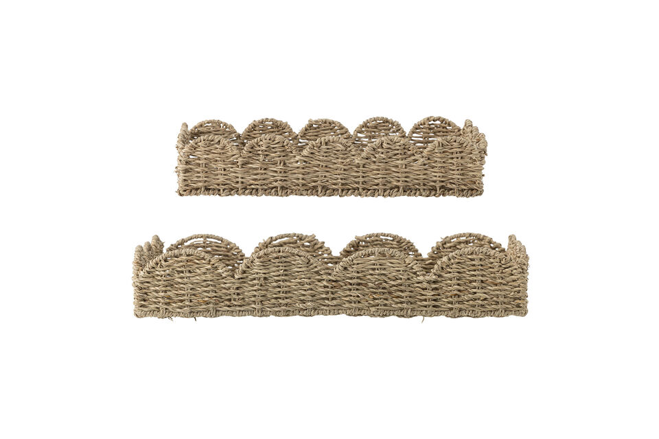 Serving Tray set of 2 in nature seagrass Brea Bloomingville