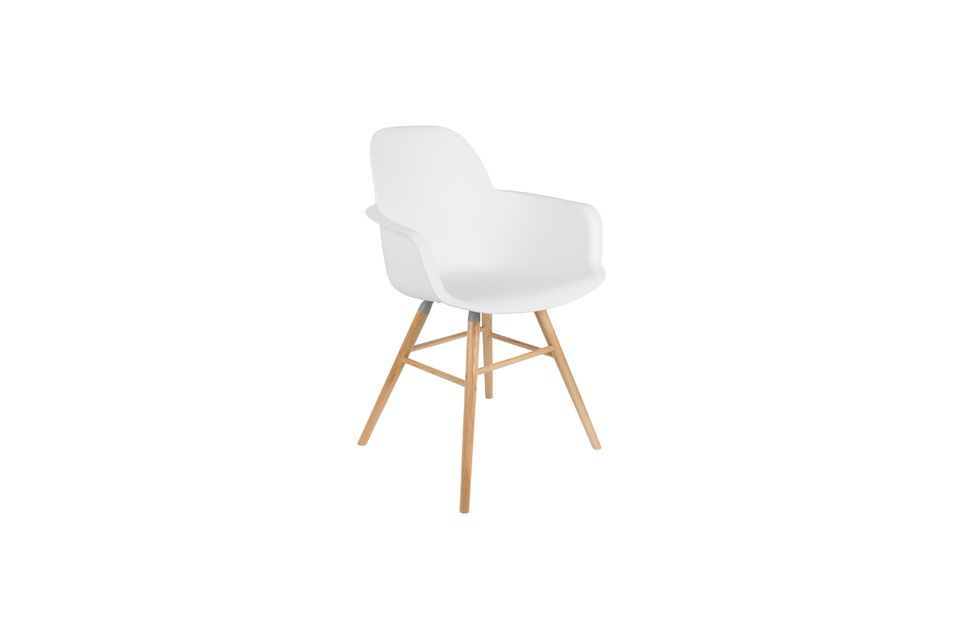 Sessel aus weißem Polypropylen und Holz Albert Kuip - 8
