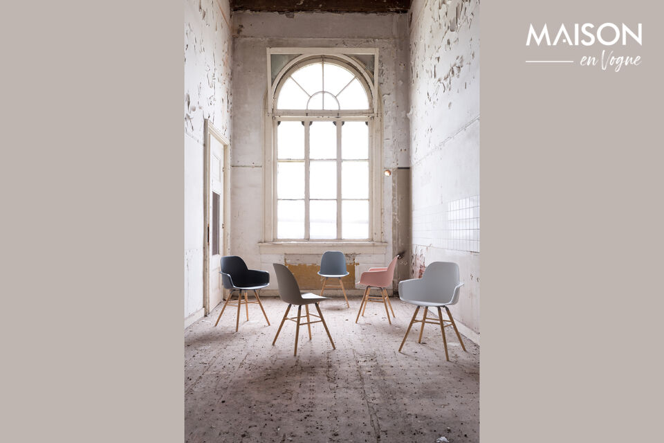 Sessel aus weißem Polypropylen und Holz Albert Kuip - 7