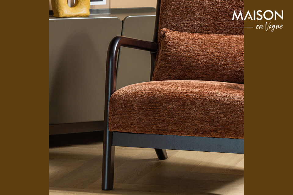 Retro-Look Luxuriöser Chenille-Stoff Bequeme Sitzfläche Kompakte Abmessungen  Der Sessel Mark