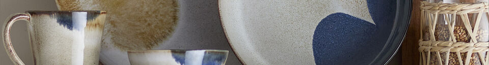 Materiali prima di tutto Set colazione da 12 pezzi in gres blu Jules