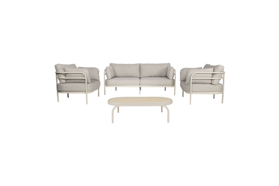 Set da giardino 4 posti in alluminio beige Vista Lounge Zuiver