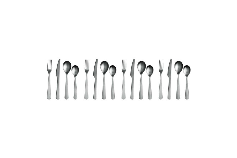 Set de 16 couverts en acier inox argenté Luxis Normann Copenhagen