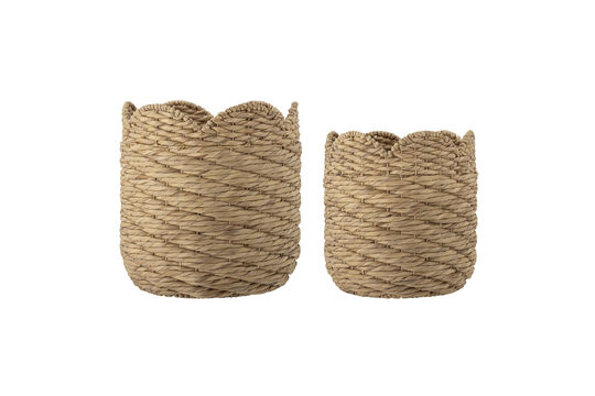 Set de 2 cestas de jacinto de agua natural Liam Clipped