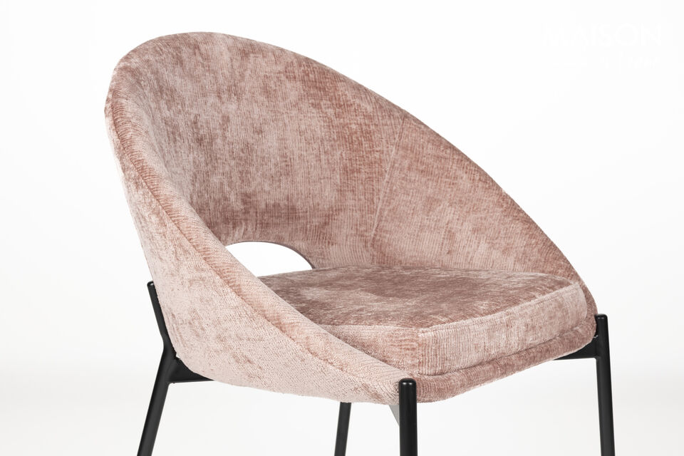 Set de 2 sillas de comedor de poliéster rosa viejo Dando - 7