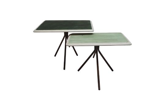 Set de 2 tables Rêverie vertes en bois laqué Détouré