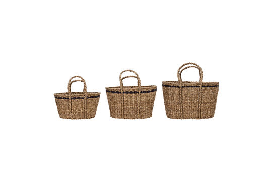 Set de 3 Paniers en Jonc de Mer Nature Laine