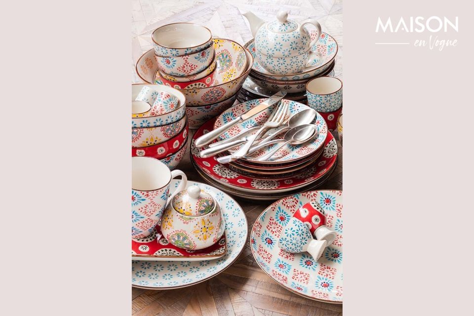 Set de 4 assiettes en céramique Bohemian Chehoma - 20cm