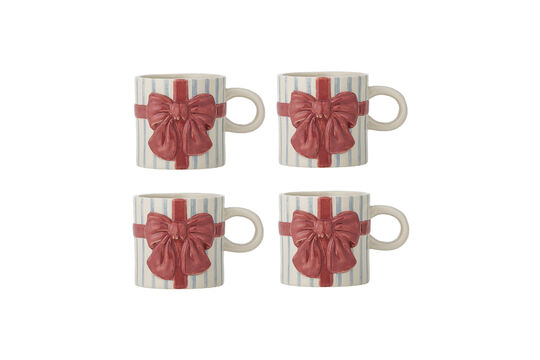 Set de 4 tazas de gres azul Bowie Clipped