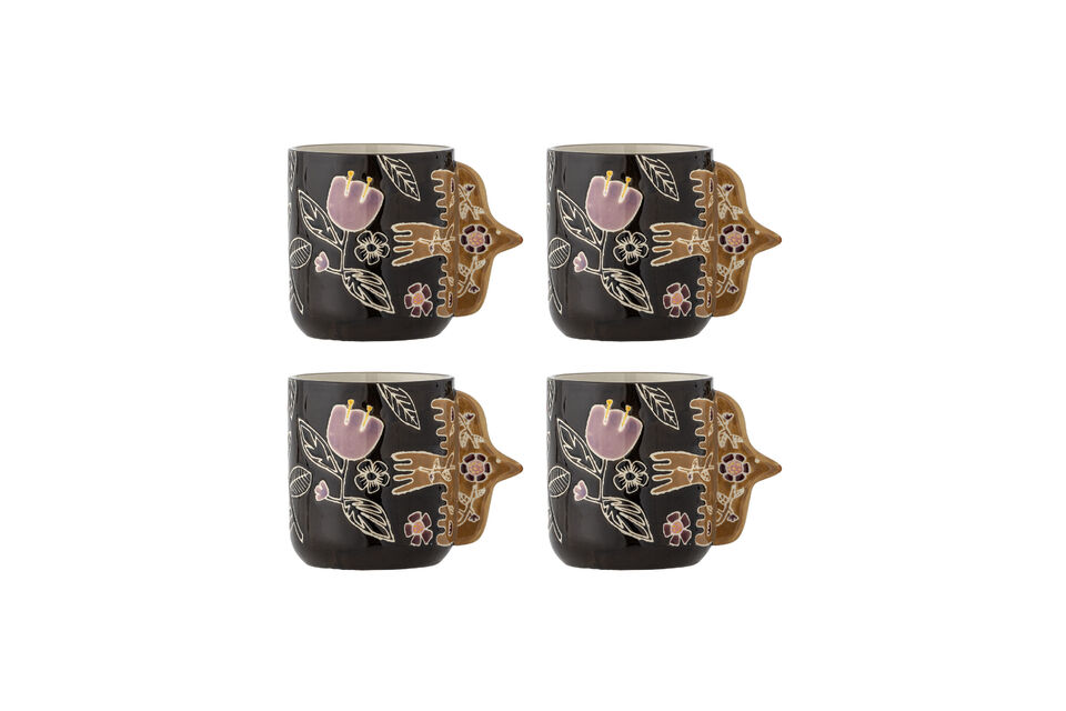 Set de 4 tazas multicolor de gres Vivielle Bloomingville