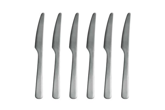Set de 6 couteaux en acier inox argenté Luxis Détouré