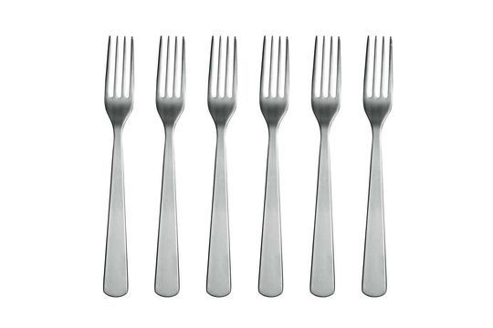 Set de 6 fourchettes en acier inox argenté Luxis