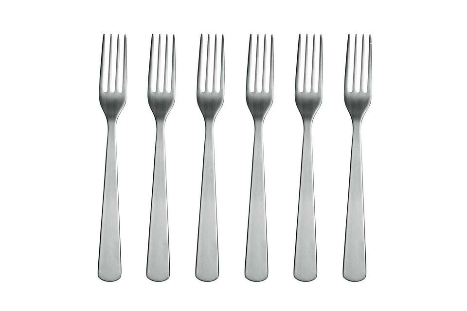 Set de 6 fourchettes en acier inox argenté Luxis Normann Copenhagen - 20cm