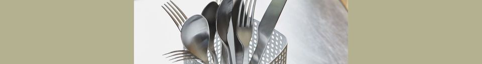 Mise en avant matière Set de 6 fourchettes en acier inox argenté Luxis