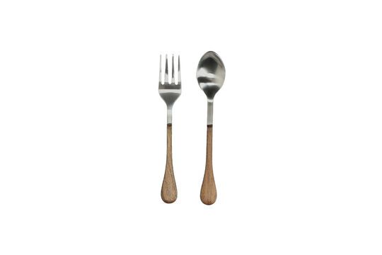 Set de 8 couverts à dessert en bois clair Rémy