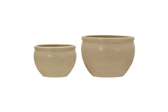 Set di 2 Cache-pot in Terraglia Beige Vale Foto ritagliata