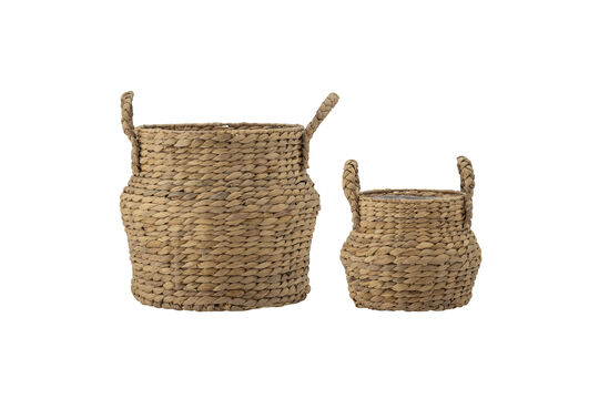 Set di 2 cesti in giacinto d'acqua naturale Bjorn Foto ritagliata