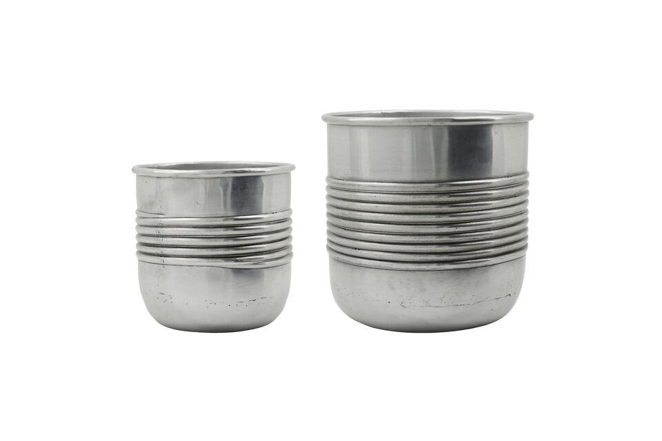 Set di 2 coprivasi in alluminio argento antico HDGroove House Doctor
