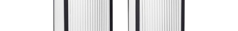 Materiali prima di tutto Set di 2 lanterne in vetro nero Ripple