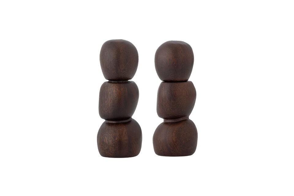Set di 2 macina sale e pepe in acacia marrone Salvi Bloomingville