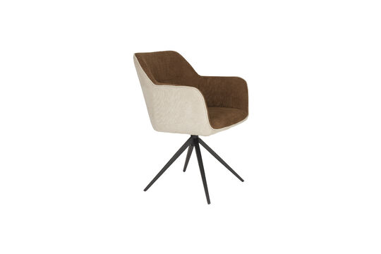 Guarda il profilo del prodotto set di 2 poltroncine da pranzo in poliestere beige e marrone Daley Set di 2 poltroncine da pranzo in poliestere beige e marrone Daley