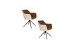 Miniatura Set di 2 poltroncine da pranzo in poliestere beige e marrone Daley 7