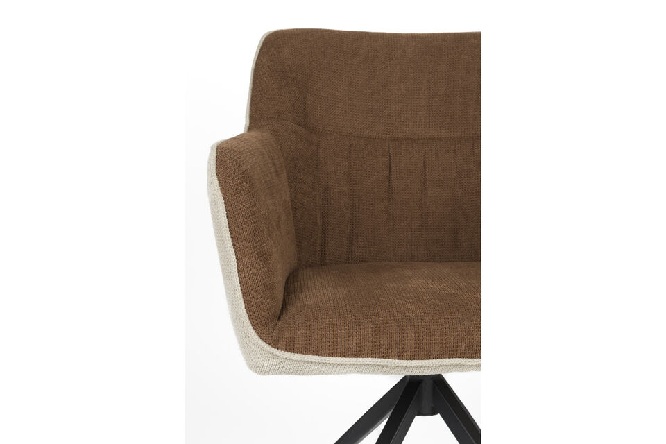 Set di 2 poltroncine da pranzo in poliestere beige e marrone Daley - 6