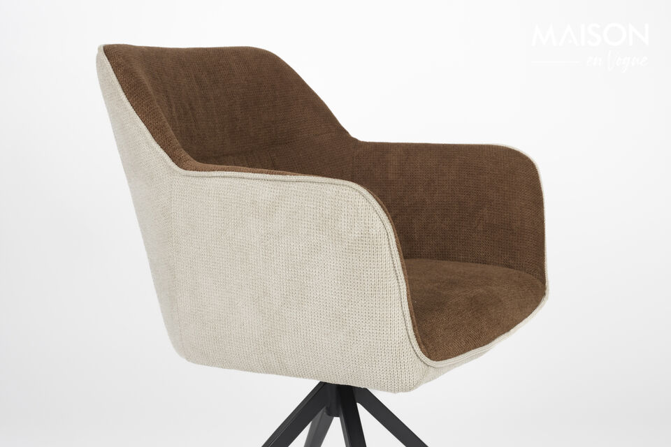 Set di 2 poltroncine da pranzo in poliestere beige e marrone Daley - 7