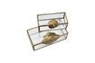 Miniatura Set di 2 scatole in vetro e ferro Brass Leaf 3