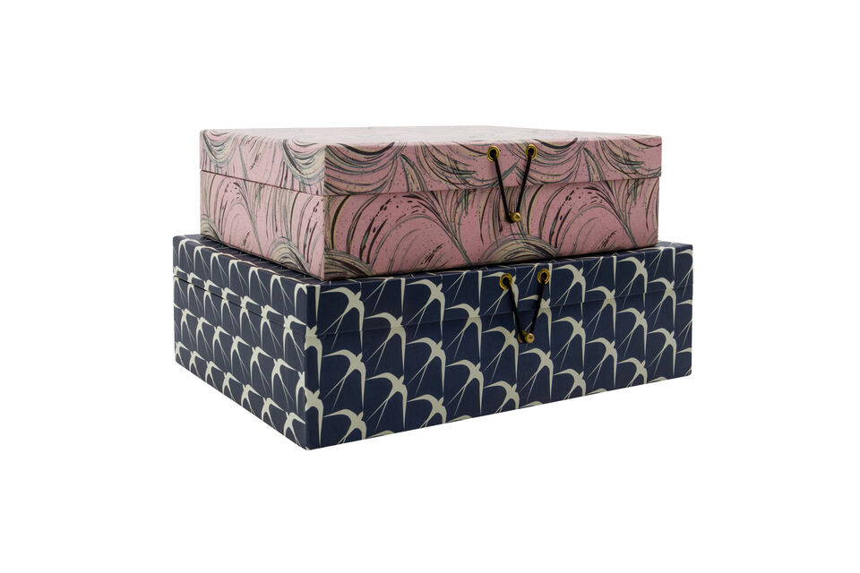 Set di 2 scatole portaoggetti rosa e grigio scuro HDKeep House Doctor