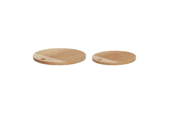 Set di 2 taglieri rotondi Monarch in rovere chiaro