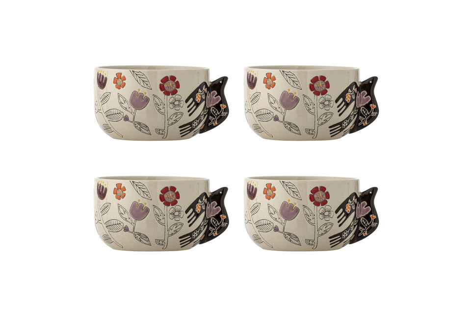 Set di 4 ciotole 13x8 cm in gres multicolore Vivielle Bloomingville