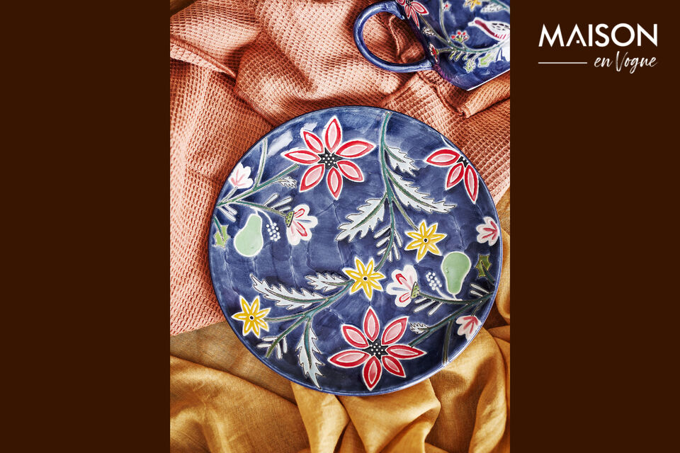 Il piatto Meredith di Creative Collection è un set di 4 piatti in gres decorati con un fitto motivo