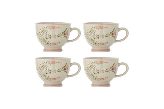 Guarda il profilo del prodotto set di 4 tazze in gres bianco Rosalynde Set di 4 tazze in gres bianco Rosalynde