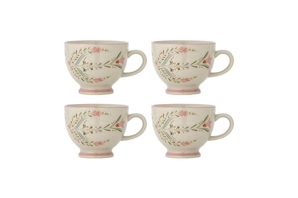 Set di 4 tazze in gres bianco Rosalynde Marche