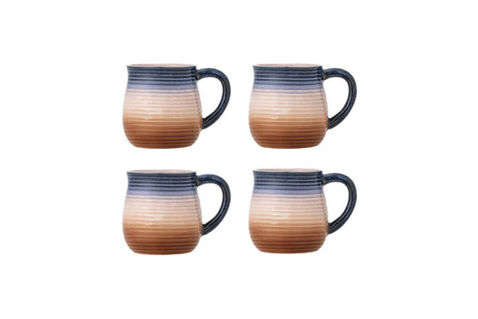 Set di 4 tazze in gres multicolore Tatum Foto ritagliata