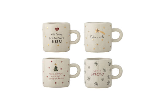 Set di 4 tazze in gres naturale Christy Foto ritagliata