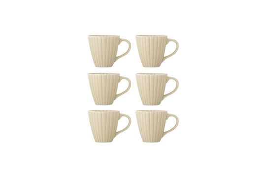 Set di 6 tazze D8,5 cm in gres naturale Latina